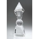 Medium Optical Crystal Golf Scepter Award with Logo