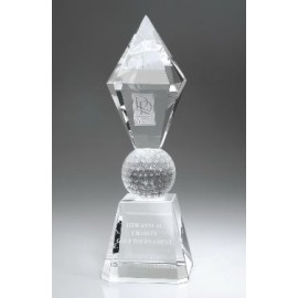 Medium Optical Crystal Golf Scepter Award with Logo