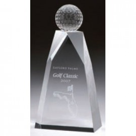 Logo Branded Medium Crystal Sears Golf Tower Award  Logo Branded Medium Crystal Sears Golf Tower Award