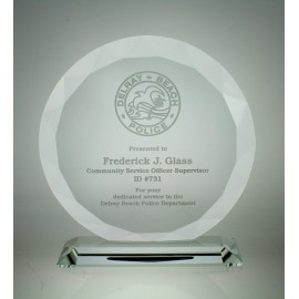 Logo Branded Starfire Glass Golf Sunflower Award (7"x7"x")  Logo Branded Starfire Glass Golf Sunflower Award (7"x7"x")