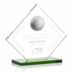 Customized Barrick Golf Award - Starfire/Green 7" High