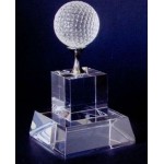 Small Crystal Golf Tower Award (5 1/8") with Logo