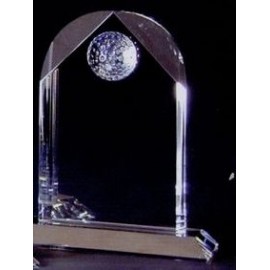 Medium Crystal Golf Award (8"x5"x5/8") with Logo