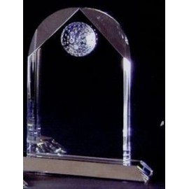 Medium Crystal Golf Award (8"x5"x5/8") with Logo