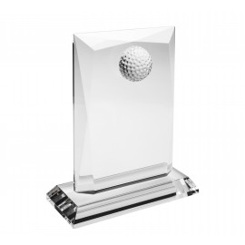 Logo Branded Optic Crystal Golf Prestige Award (6"x4"x")  Logo Branded Optic Crystal Golf Prestige Award (6"x4"x")