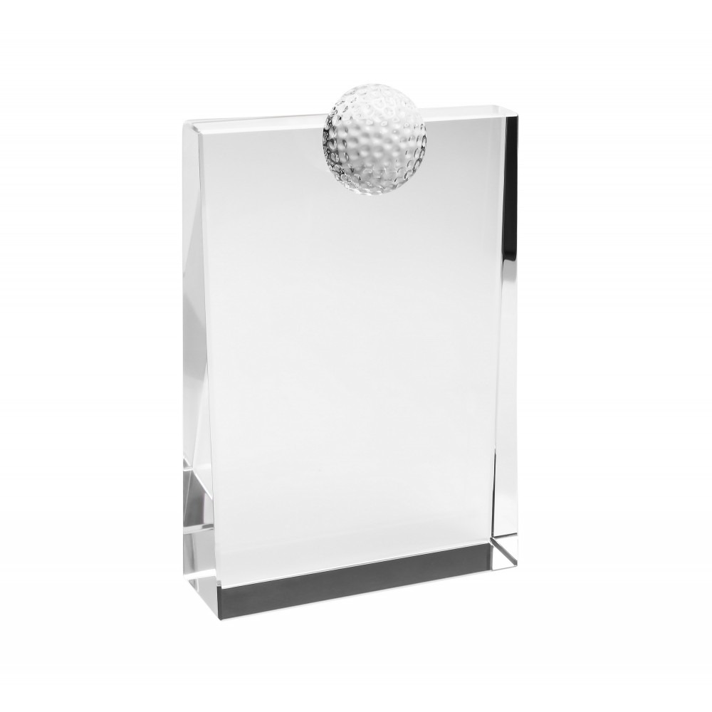 Optic Crystal Golf Baldwin Award (5"x3"x1") with Logo