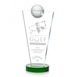 Customized Slough Golf Award - Starfire/Green 10"