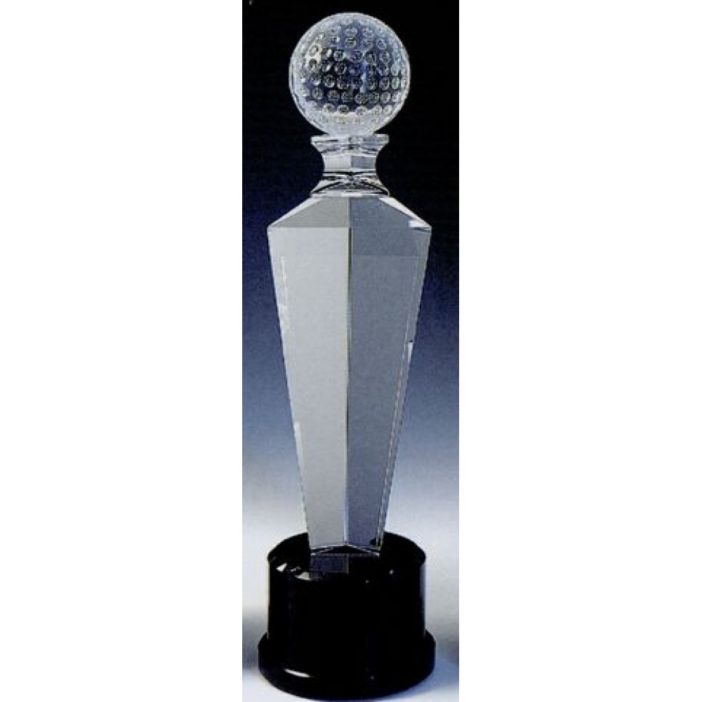 Crystal Golf Award (13"x3 9/16") with Logo