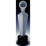 Crystal Golf Award (13"x3 9/16") with Logo
