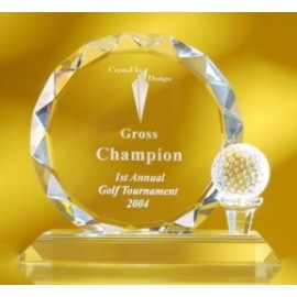 Medium Crystal Golf Award (6-3/8"x7"x") with Logo