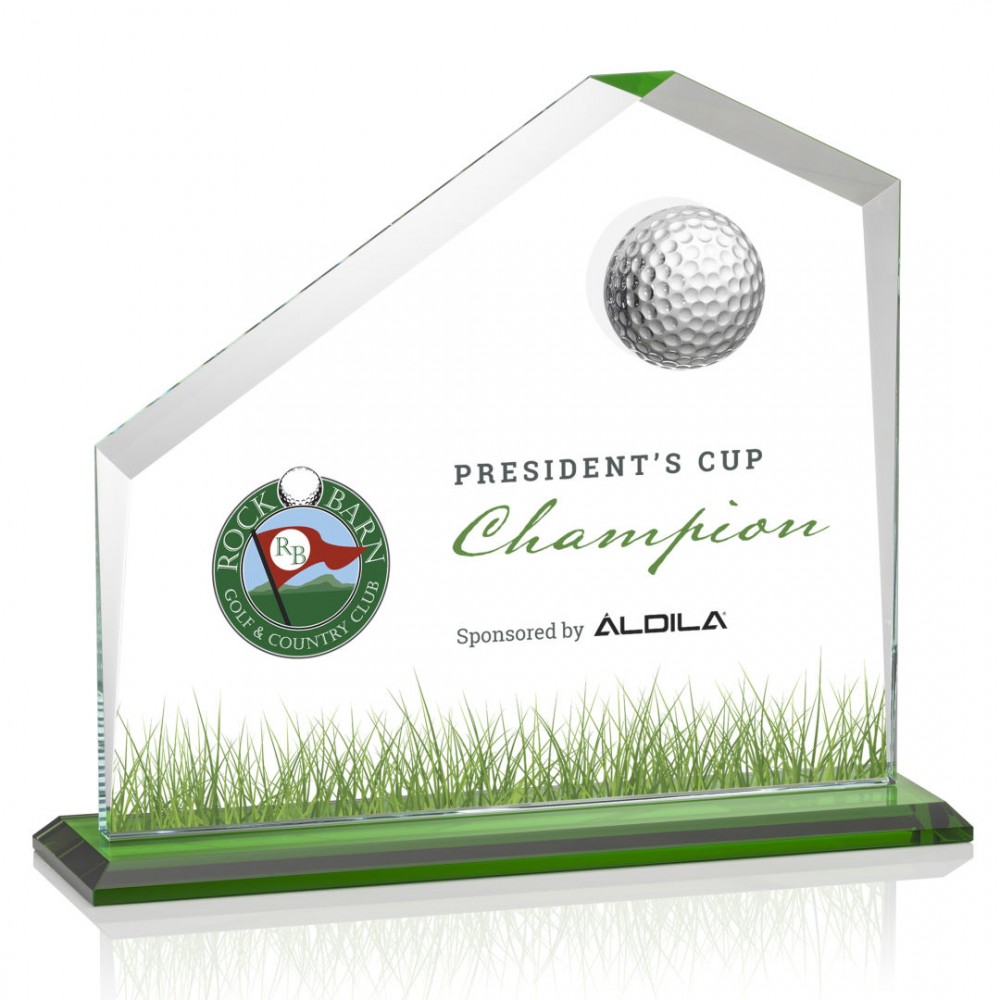 Logo Branded VividPrint Golf Award - Andover/Green 9"x10"