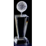Customized 9" Medium Crystal Golf Tower Award