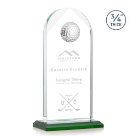 Custom Blake Golf Award - Starfire/Green 9"