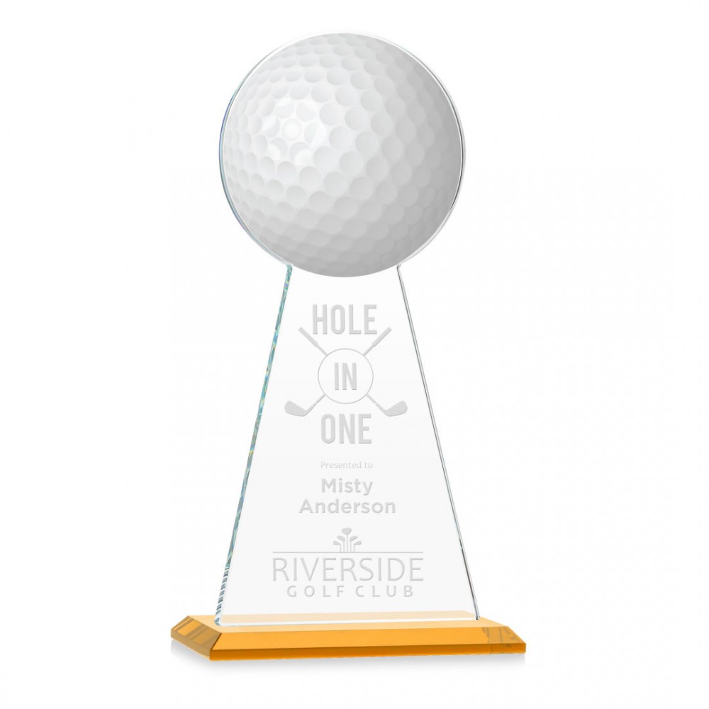 Personalized VividPrint/Etch Award - Edenwood Golf/Amber 11"