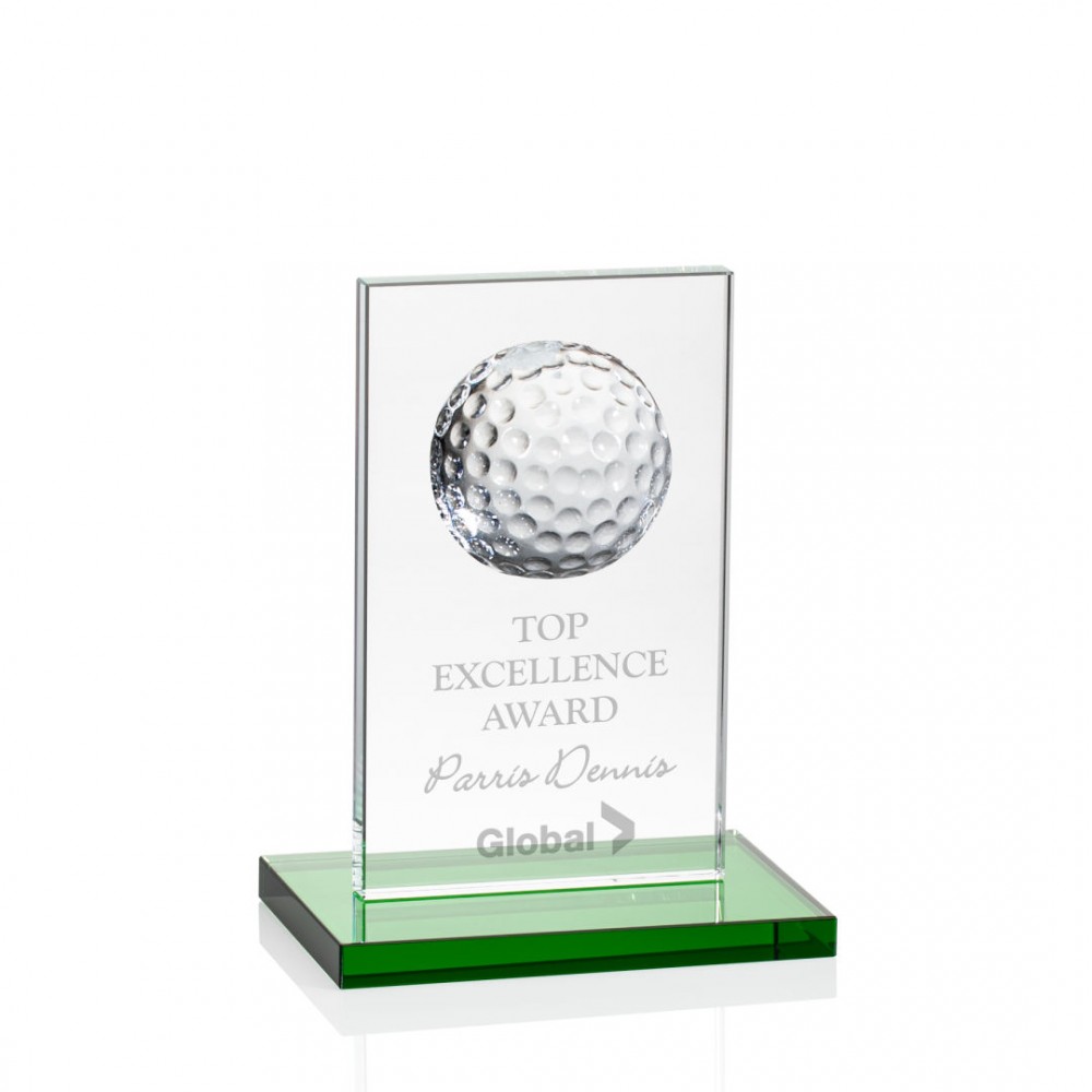 Custom Sarnia Golf Award - Starfire/Green 5"