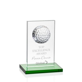 Personalized Sarnia Golf Award - Starfire/Green 5"  Personalized Sarnia Golf Award - Starfire/Green 5"