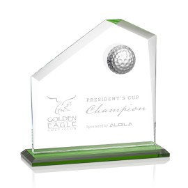 Logo Branded Andover Golf Award - Starfire/Green 8"x8"  Logo Branded Andover Golf Award - Starfire/Green 8"x8"