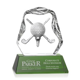 Custom Slaithwaite Golf Award (S) - Green Base 5"  Custom Slaithwaite Golf Award (S) - Green Base 5"