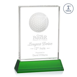 Pennington Award on Base - Optical/Green 9" High with Logo  Pennington Award on Base - Optical/Green 9" High with Logo