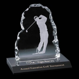 Golfer Iceberg Award on Marble -Male with Logo  Golfer Iceberg Award on Marble -Male with Logo