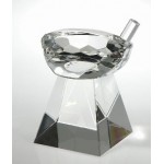 Medium Optical Crystal Golf Driver Head on Tall Base Award with Logo