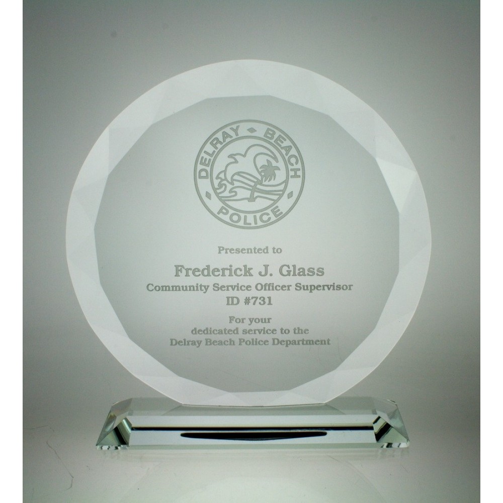 Logo Branded Starfire Glass Golf Sunflower Award (5"x4"x") Logo Branded Starfire Glass Golf Sunflower Award (5"x4"x")