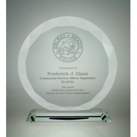 Logo Branded Starfire Glass Golf Sunflower Award (5"x4"x")