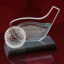 Golf Driver & Ball - Jade 5"x8" with Logo