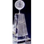 Customized 9" Medium Crystal Golf Tower Award