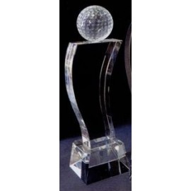 11" Medium Crystal Golf Tower Award with Logo  11" Medium Crystal Golf Tower Award with Logo
