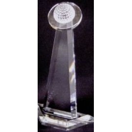 Customized Small Crystal Golf Tower Award (11"x6")  Customized Small Crystal Golf Tower Award (11"x6")