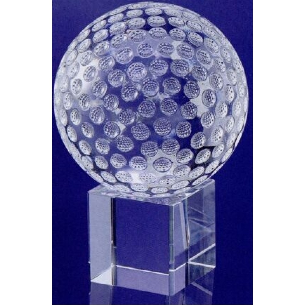 Custom Large Optic Crystal Golf Ball Set Award
