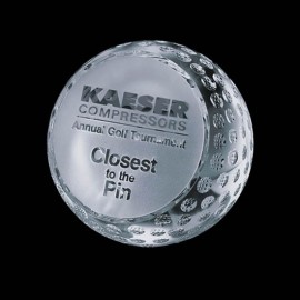Golf Ball Paperweight - Optical 3-1/8" with Logo