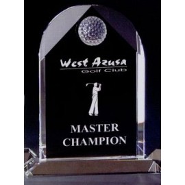 Customized Large Crystal Golf Award (10"x7"x5/8")