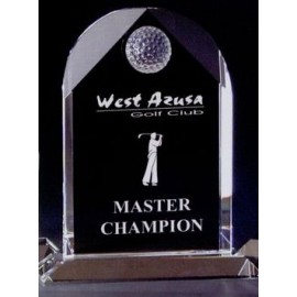 Customized Large Crystal Golf Award (10"x7"x5/8")  Customized Large Crystal Golf Award (10"x7"x5/8")