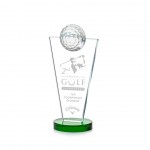 Customized Slough Golf Award - Starfire/Green 7"