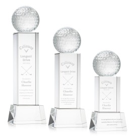 Golf Ball Award on Belcroft Base - Clear with Logo