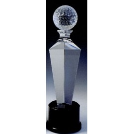 Crystal Golf Award (12"x3 9/16") with Logo