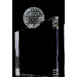 Medium Crystal Golf Award (8"x5 1/8"x2 3/8") with Logo