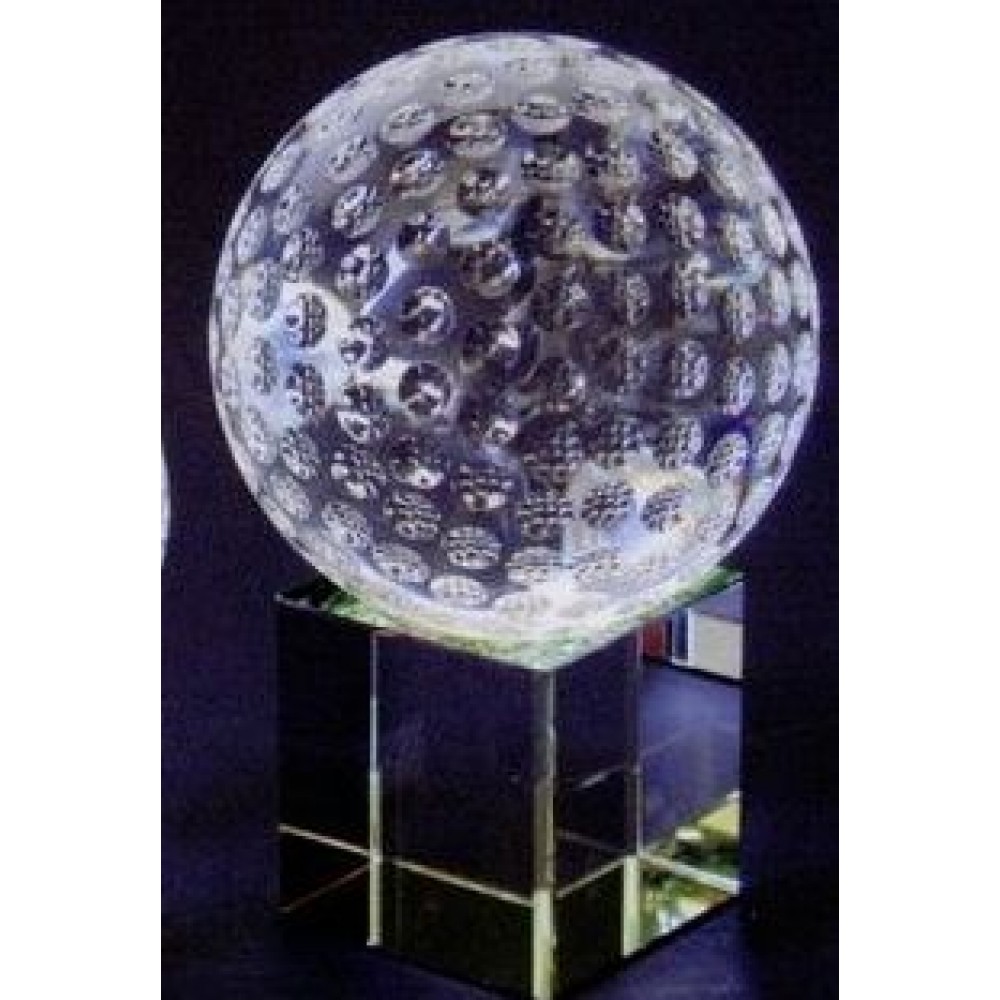 Logo Branded Optic Crystal Golf Ball Award