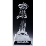 Small Crystal Golfer Award with Logo