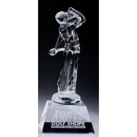 Small Crystal Golfer Award with Logo  Small Crystal Golfer Award with Logo