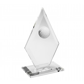 Starfire Glass Golf Arrowhead Award (8"x5"x") with Logo  Starfire Glass Golf Arrowhead Award (8"x5"x") with Logo