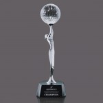 Promotional Oakdale Golf Award - Chrome/Black 14"