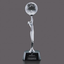 Promotional Oakdale Golf Award - Chrome/Black 14"