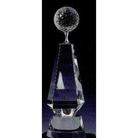 Small Crystal Golf Tower Award (10"x3") with Logo  Small Crystal Golf Tower Award (10"x3") with Logo