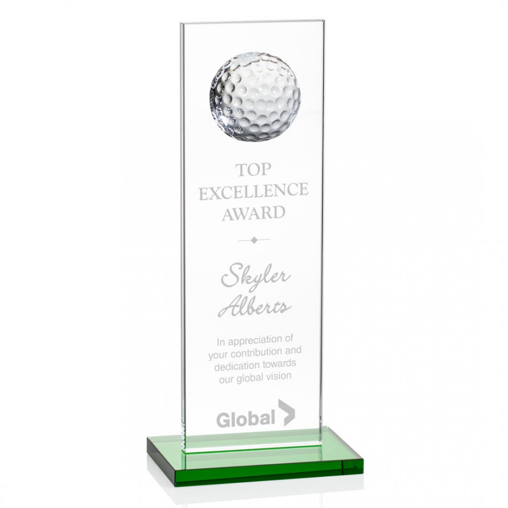 Sarnia Golf Award - Starfire/Green 9" with Logo
