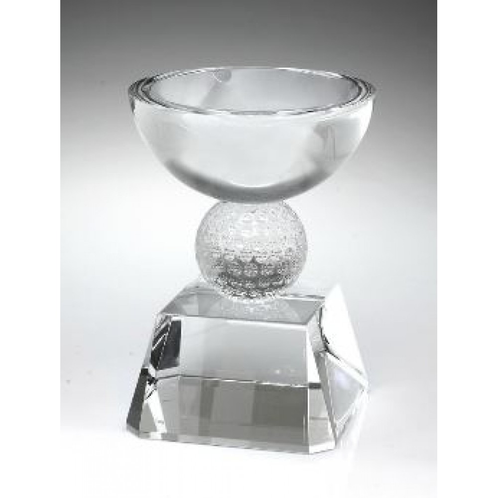Small Optical Crystal Golf Chalice Award with Logo