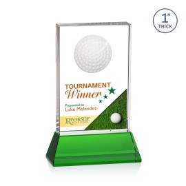 Logo Branded VividPrint Award on Base - Pennington/Green 7" H
