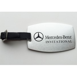 2" x 3" Aluminum Luggage / Golf Bag Tag with Die Struck/Color filled imprint. Made in the USA. with Logo